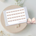 Mini book stickers to use in a daily planner, bullet journal, calendar or agenda