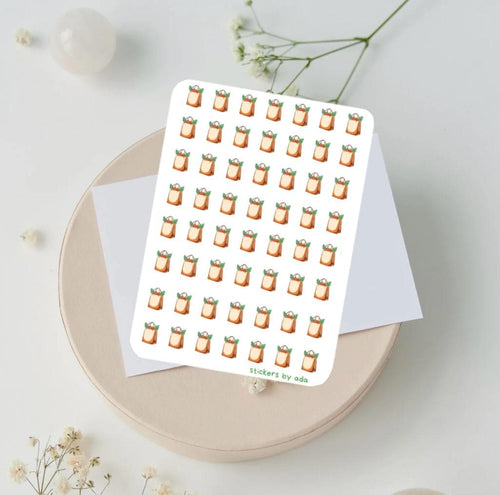 Grocery Bag Planner Stickers, Shopping List Stickers