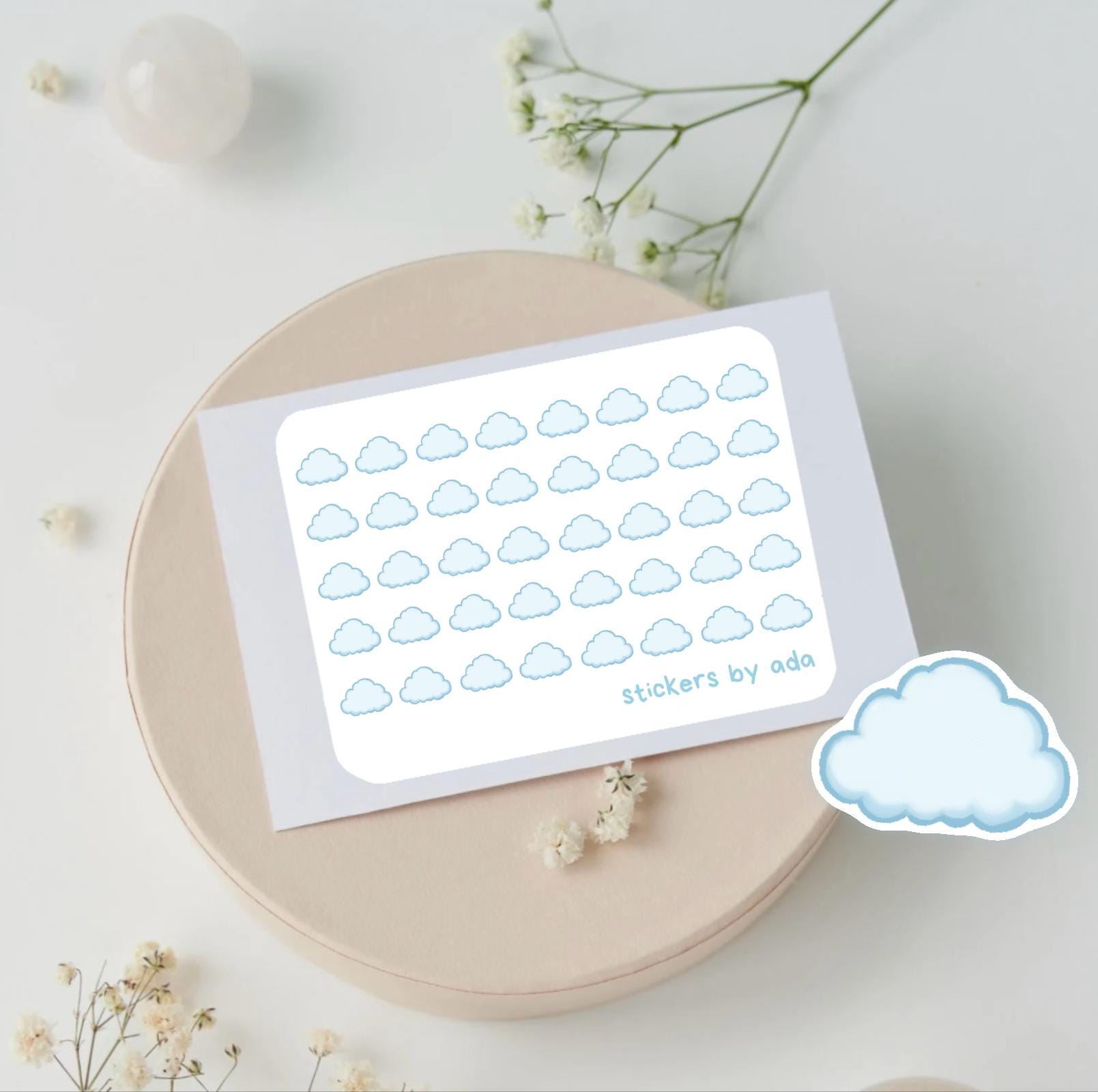 Mini Clouds Planner Stickers: Cloudy Day, Daily Journaling