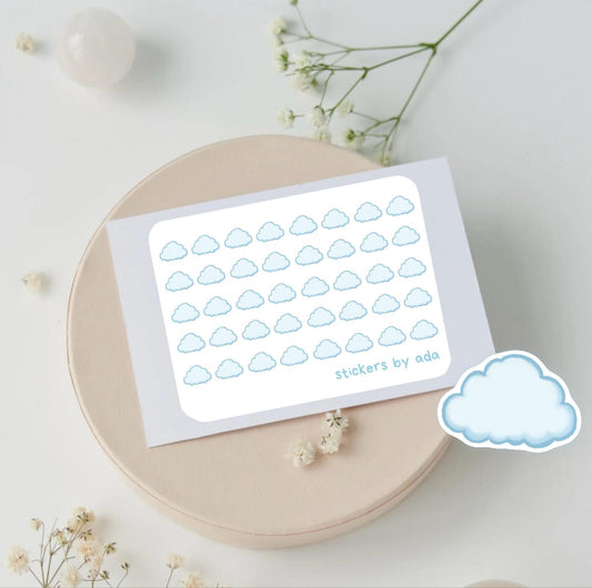 Mini Clouds Planner Stickers: Cloudy Day, Daily Journaling