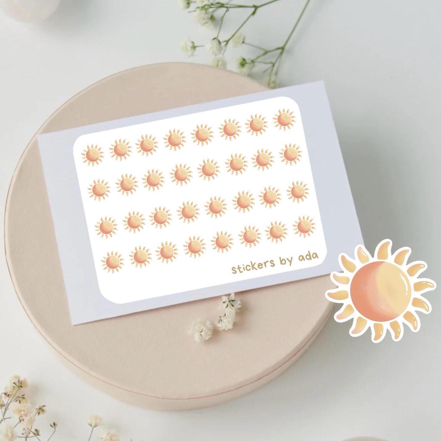Mini Sun Planner Stickers: Summer Sunshine, Daily Journaling