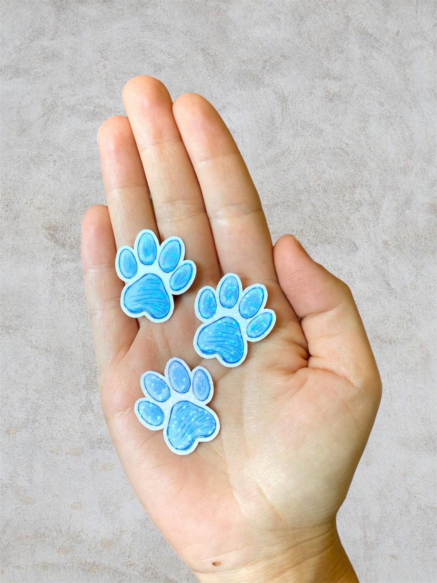 pet paws | small holographic stickers