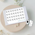 Mini toilet paper stickers to use in a daily planner, bullet journal, calendar or agenda