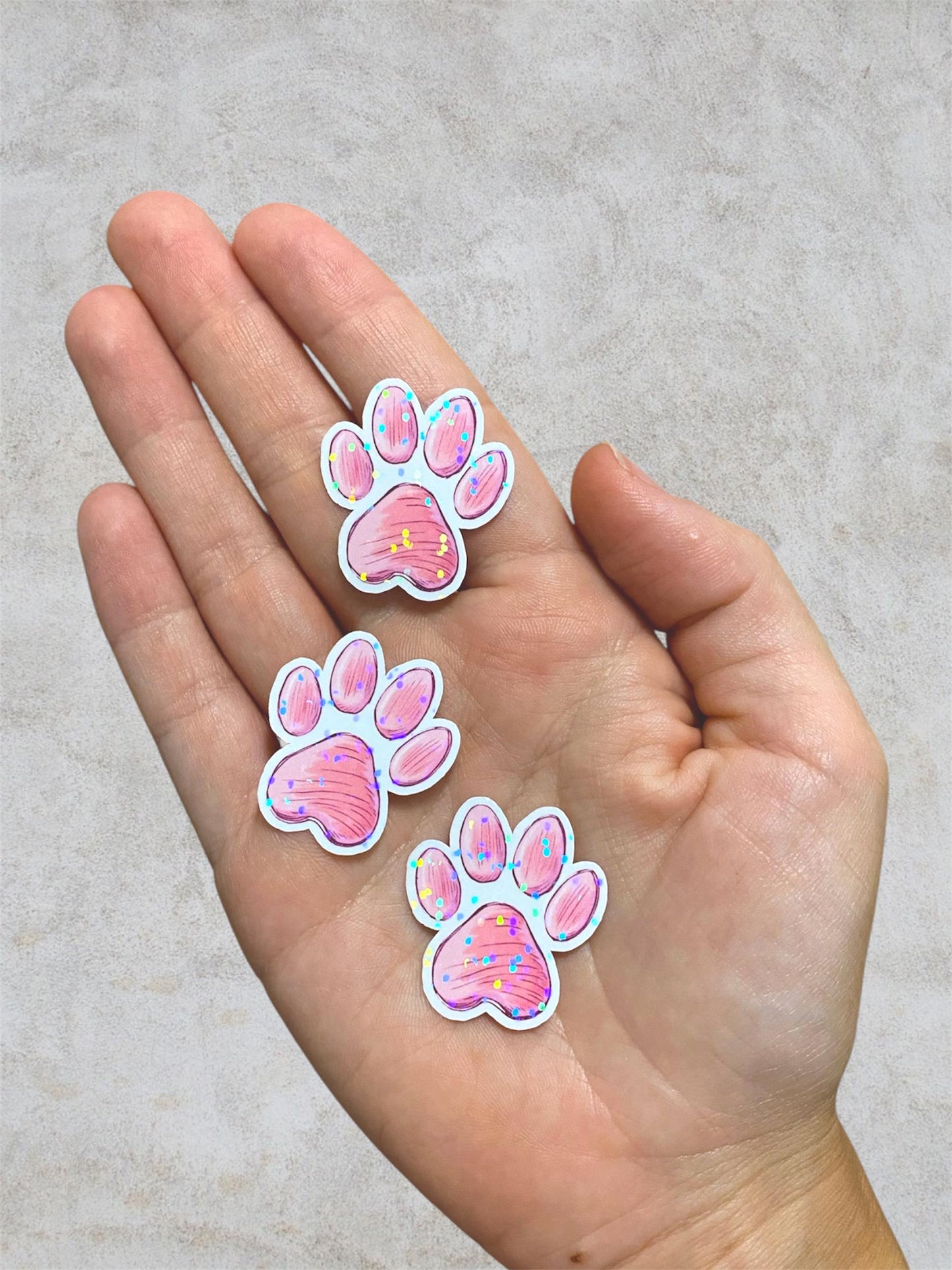 pet paws | small holographic stickers