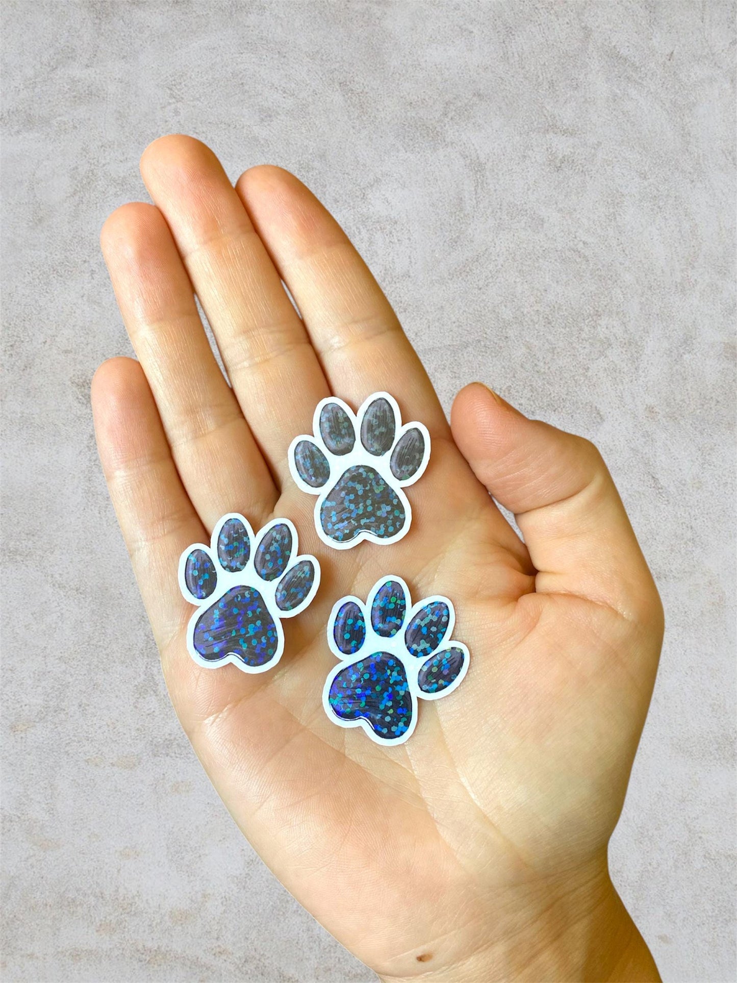 pet paws | small holographic stickers