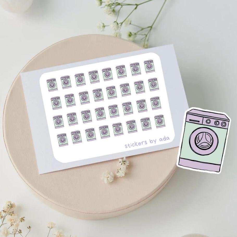 Washing Machine Planner Stickers: Laundry Day Calendar Stickers
