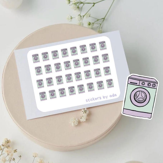Washing Machine Planner Stickers: Laundry Day Calendar Stickers