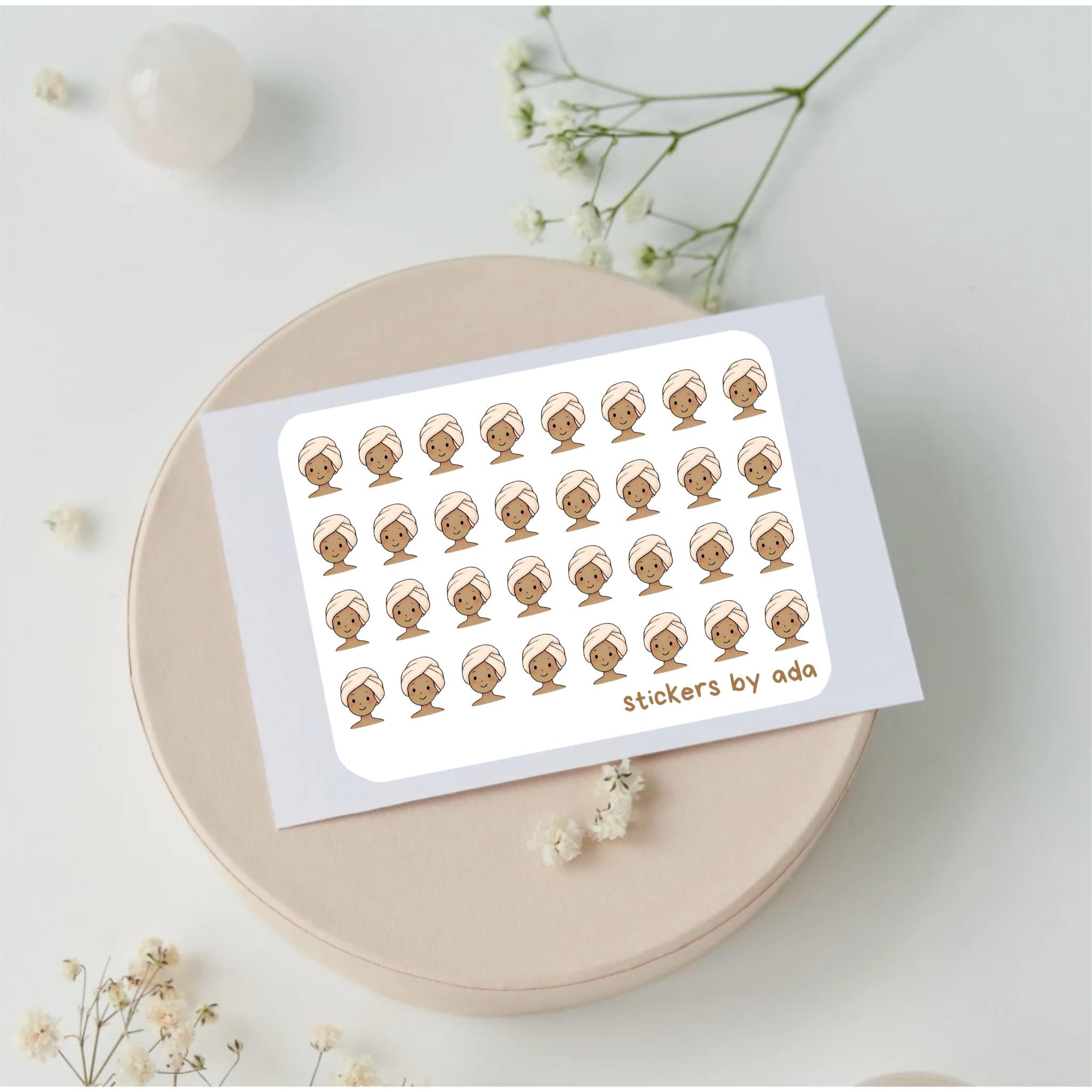 Mini Washing Hair Stickers: Planner, Journal, Calendar | fresh, morning mood, towel, shower, washed
