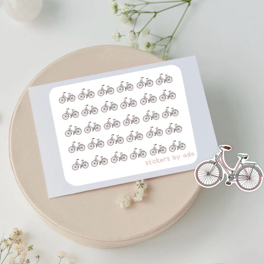 Mini bicycle stickers to use in a daily planner, bullet journal, calendar or agenda
