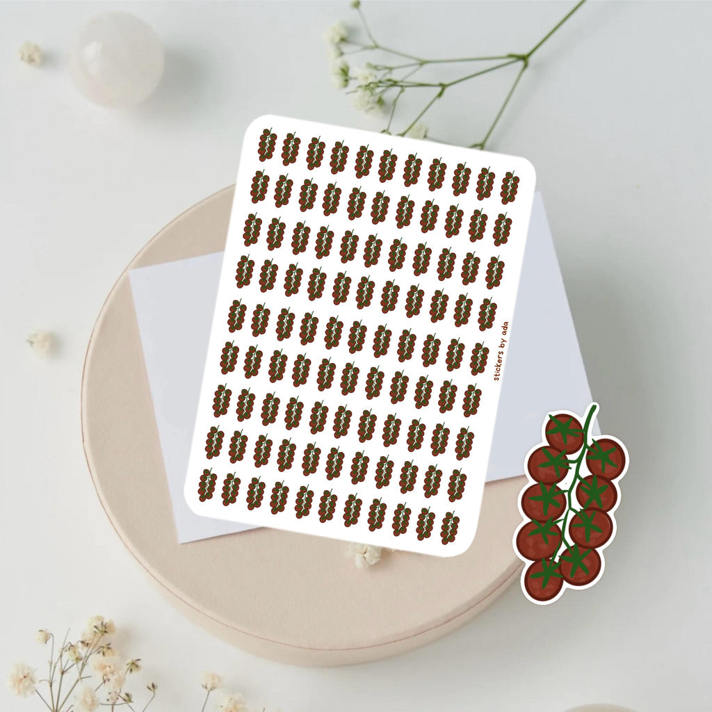 Mini Cherry Tomatoes Stickers, Planner Stickers, Gardener Gift, Allotment management