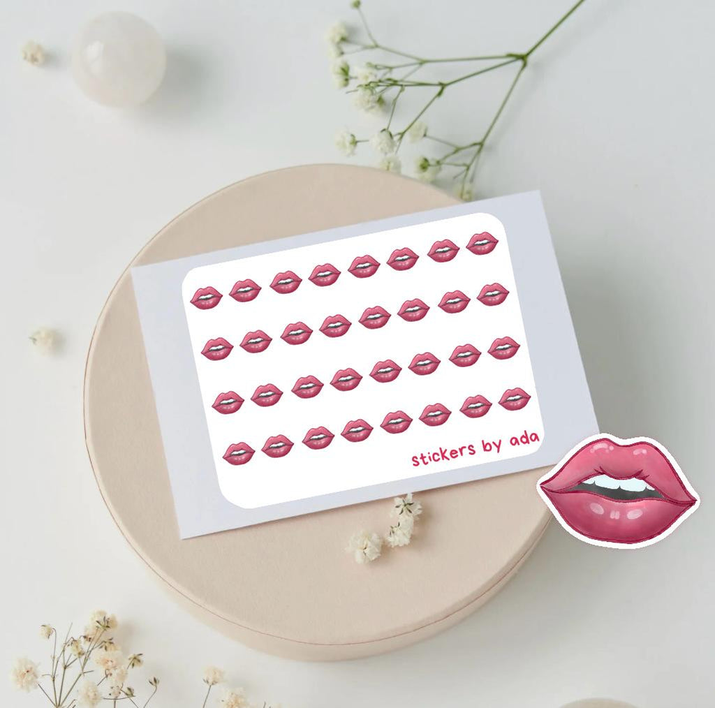 Mini Lips Stickers. Track your beauty related appointments. Calendar, bullet journal, scrapbook.