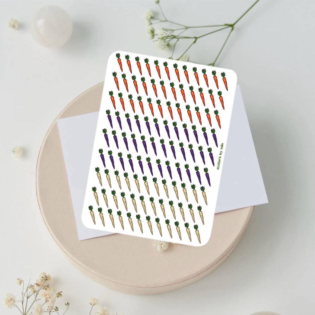 Mini Carrot Stickers, Planner Stickers, Gardener Gift, Allotment management