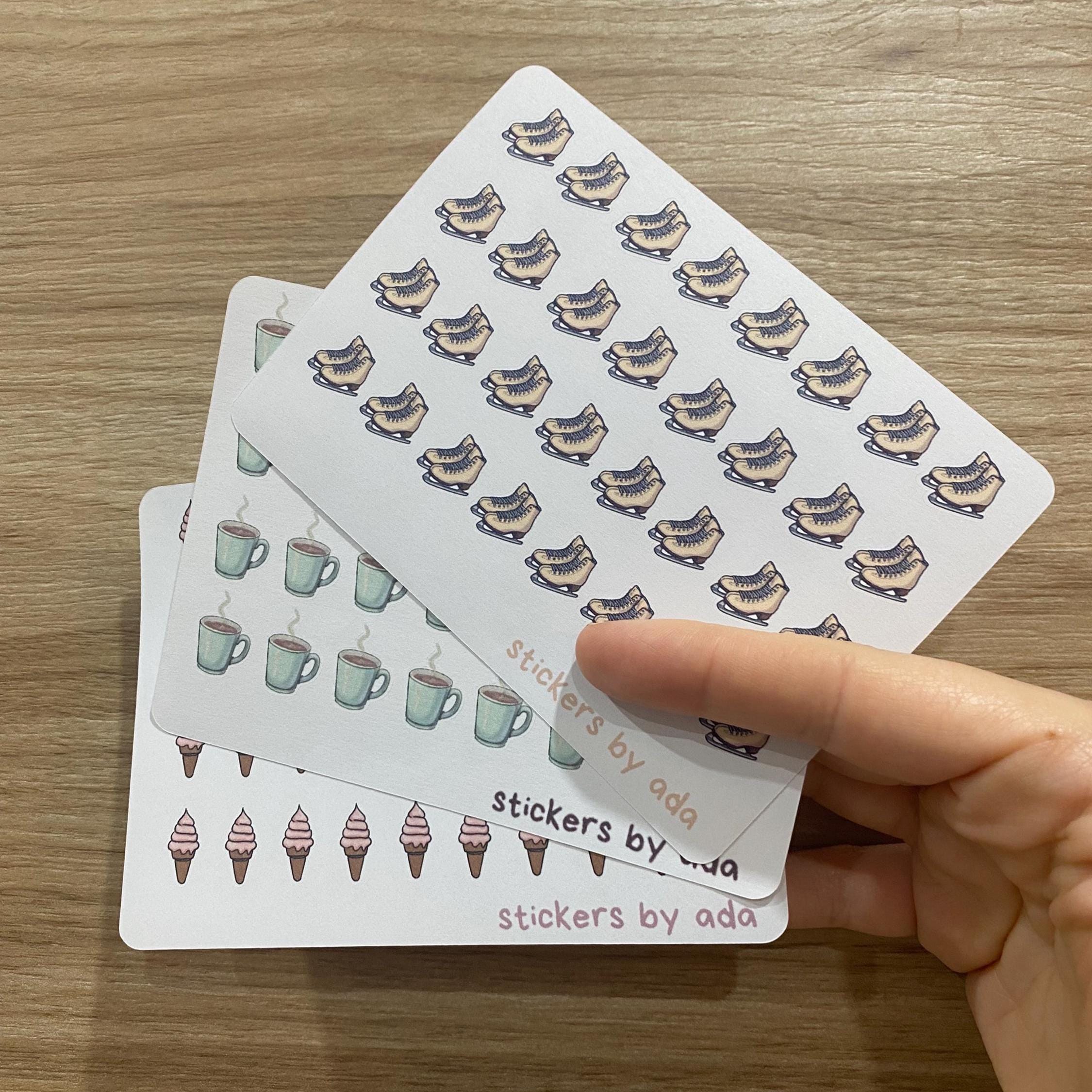 Mini ice cream Stickers: Planner, Journal, Food, Diet, Sweets, Baked Goods