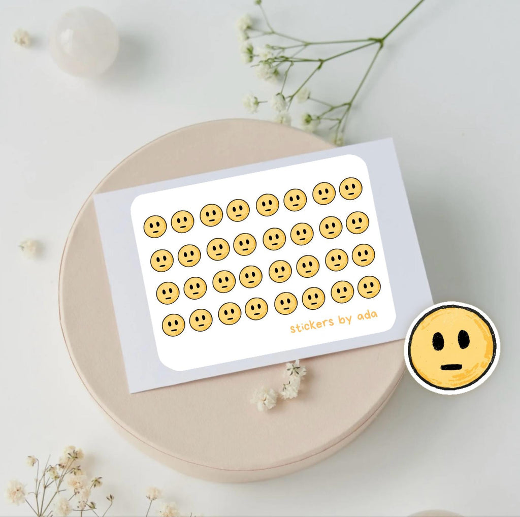Mini emoji stickers to use in a daily planner, bullet journal, calendar or agenda