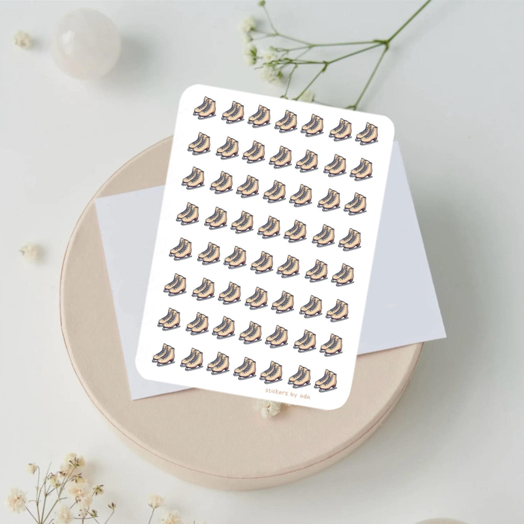 Mini ice skates stickers to use in a daily planner, bullet journal, calendar or agenda