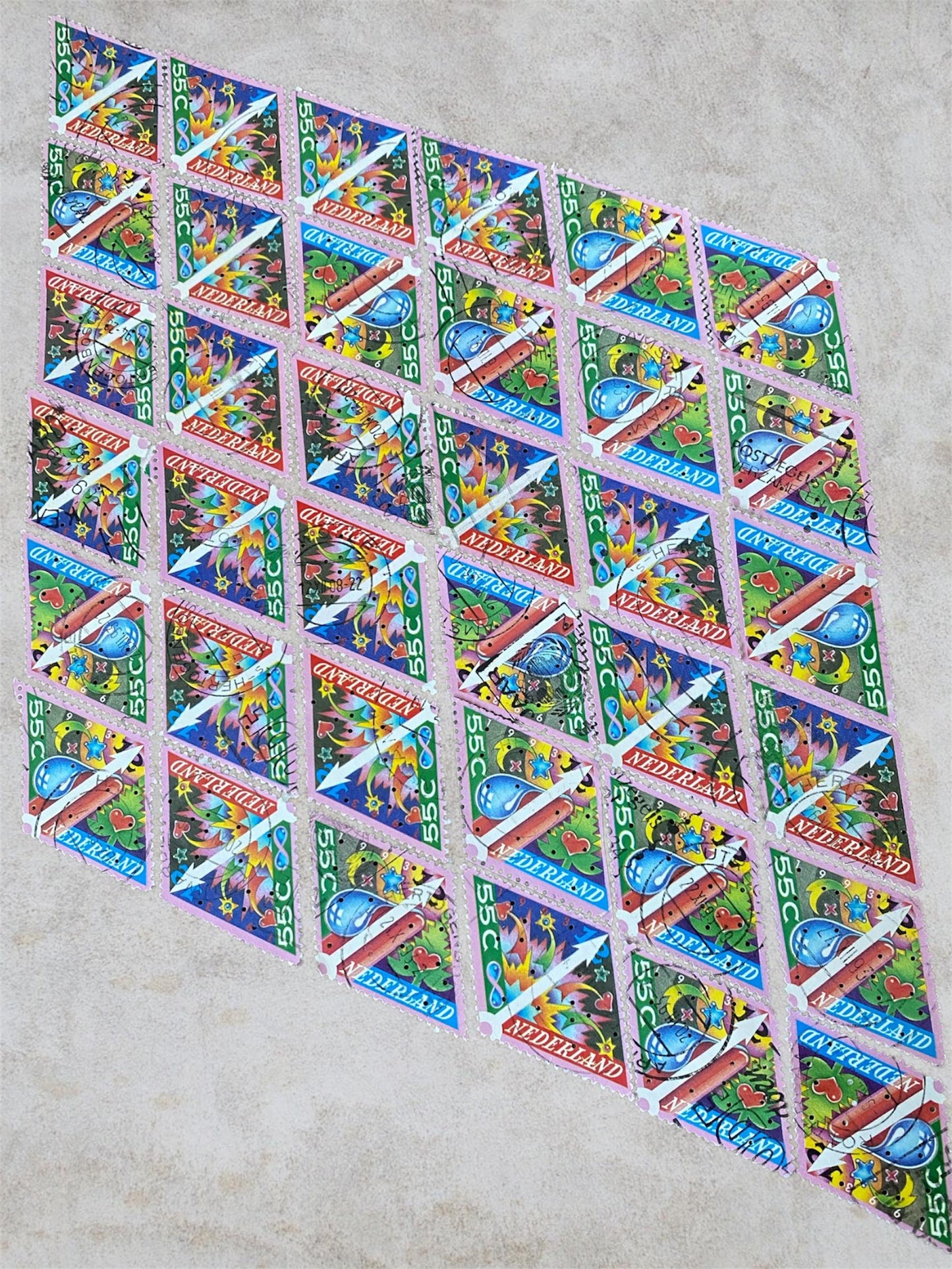 Post stamps from the Netherlands, year 1993