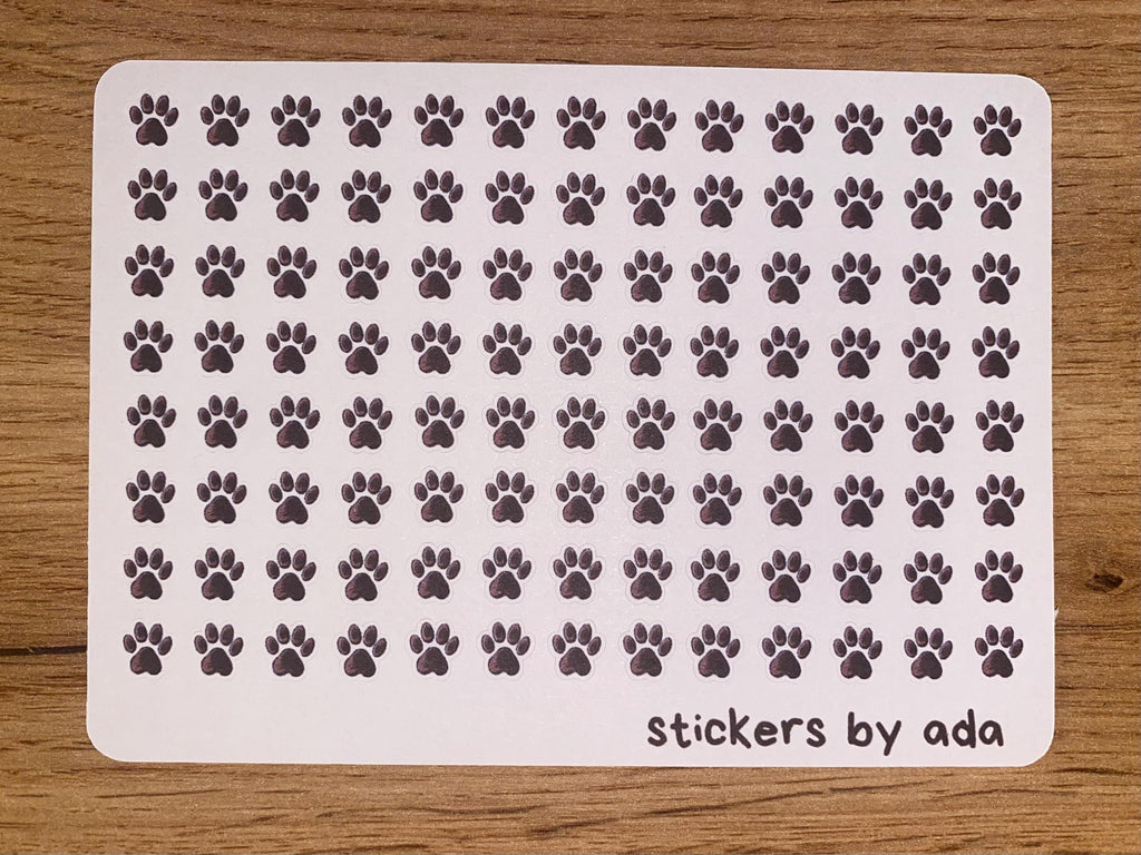 Micro Pet Paw Stickers: Brown Journal Planner Stickers