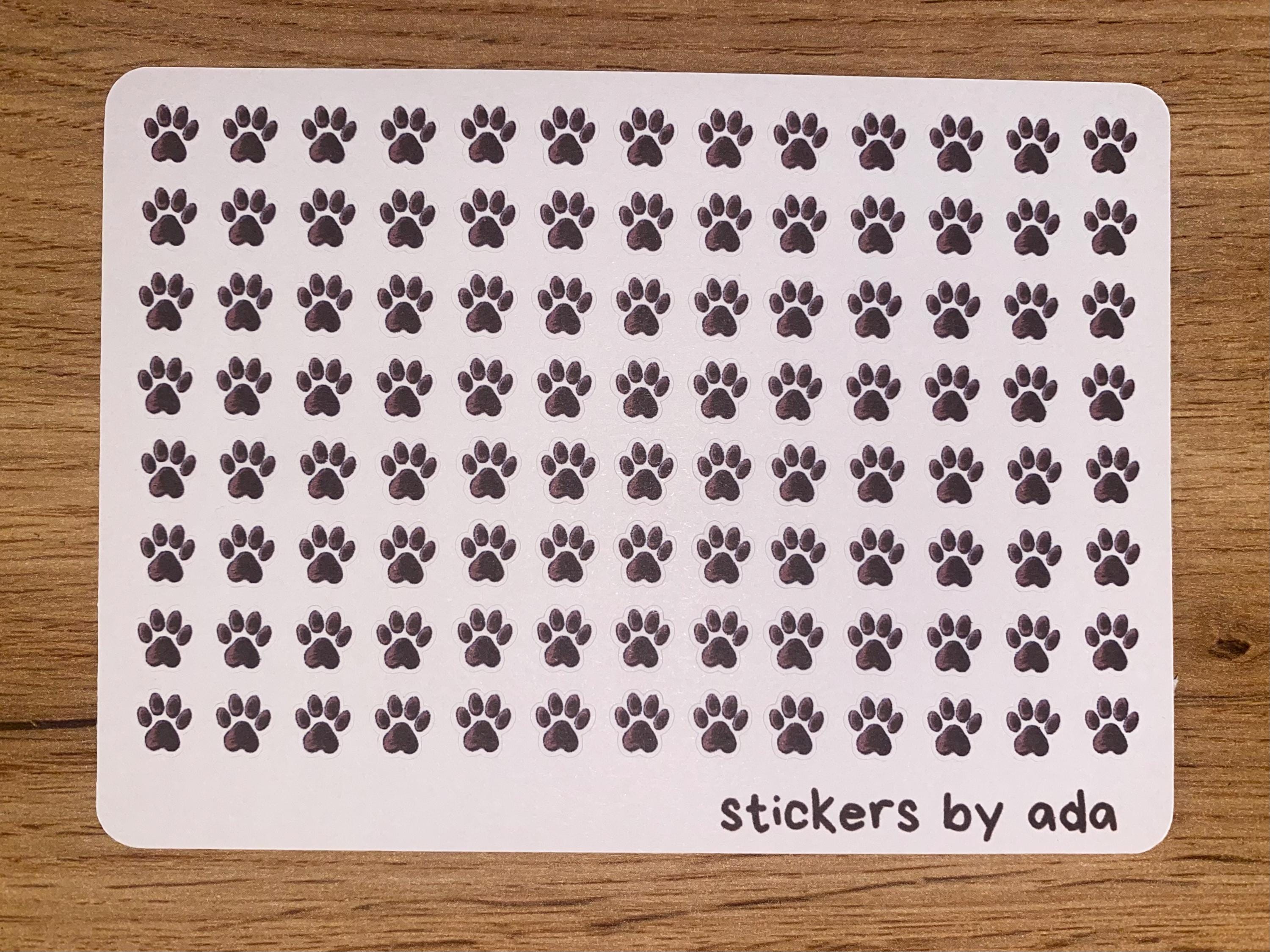 Micro Pet Paw Stickers: Brown Journal Planner Stickers