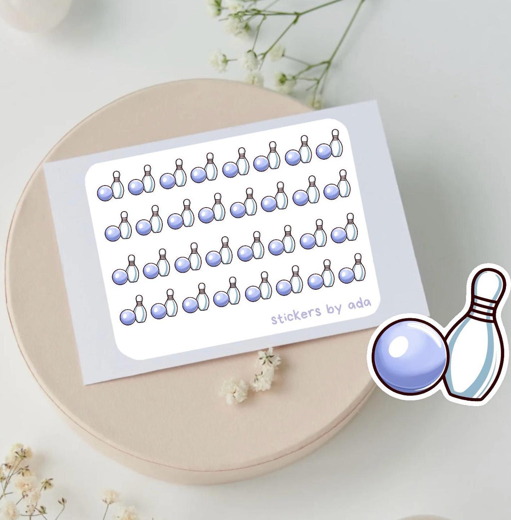 Mini Bowling Stickers. Track your bowling related events.