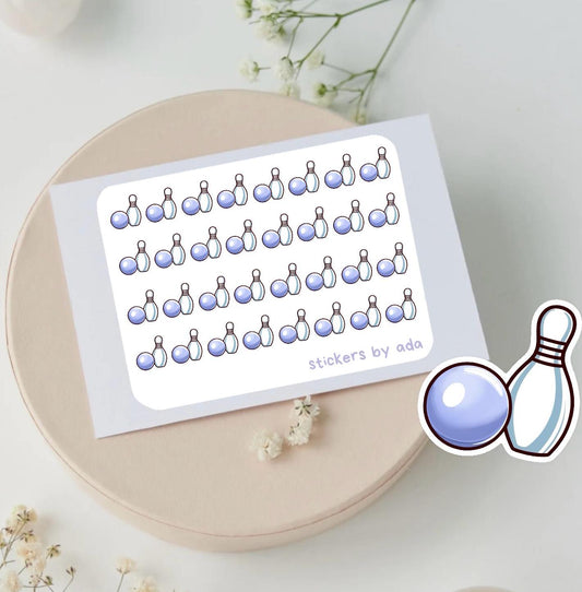 Mini Bowling Stickers. Track your bowling related events.