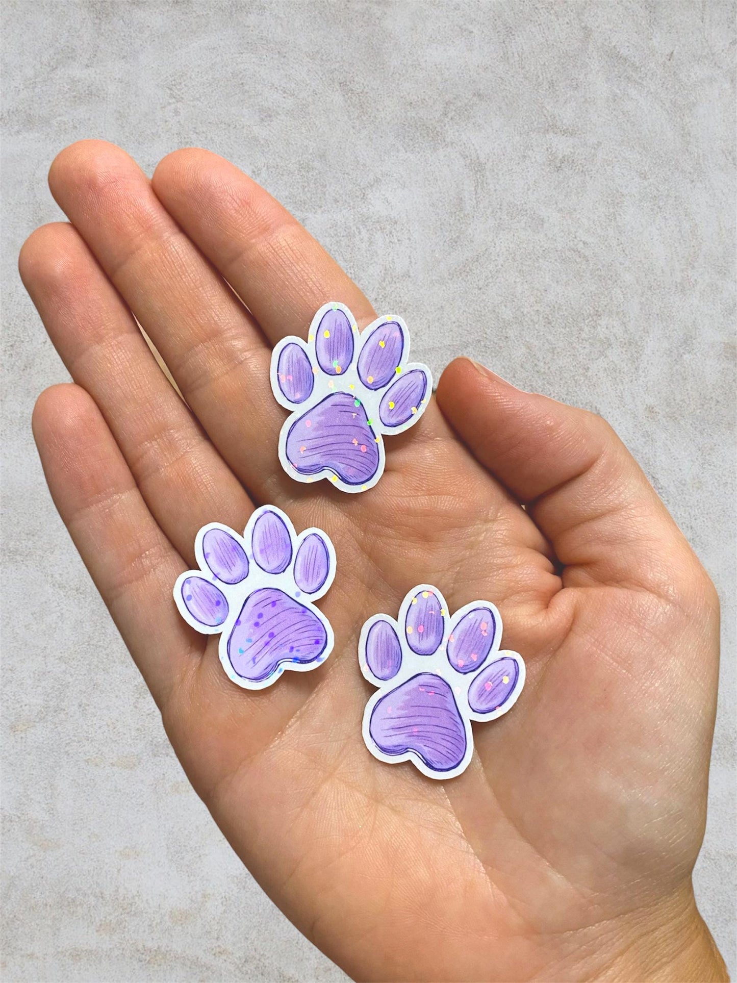 pet paws | small holographic stickers
