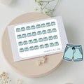 Mini swimming shorts stickers to use in a daily planner, bullet journal, calendar or agenda