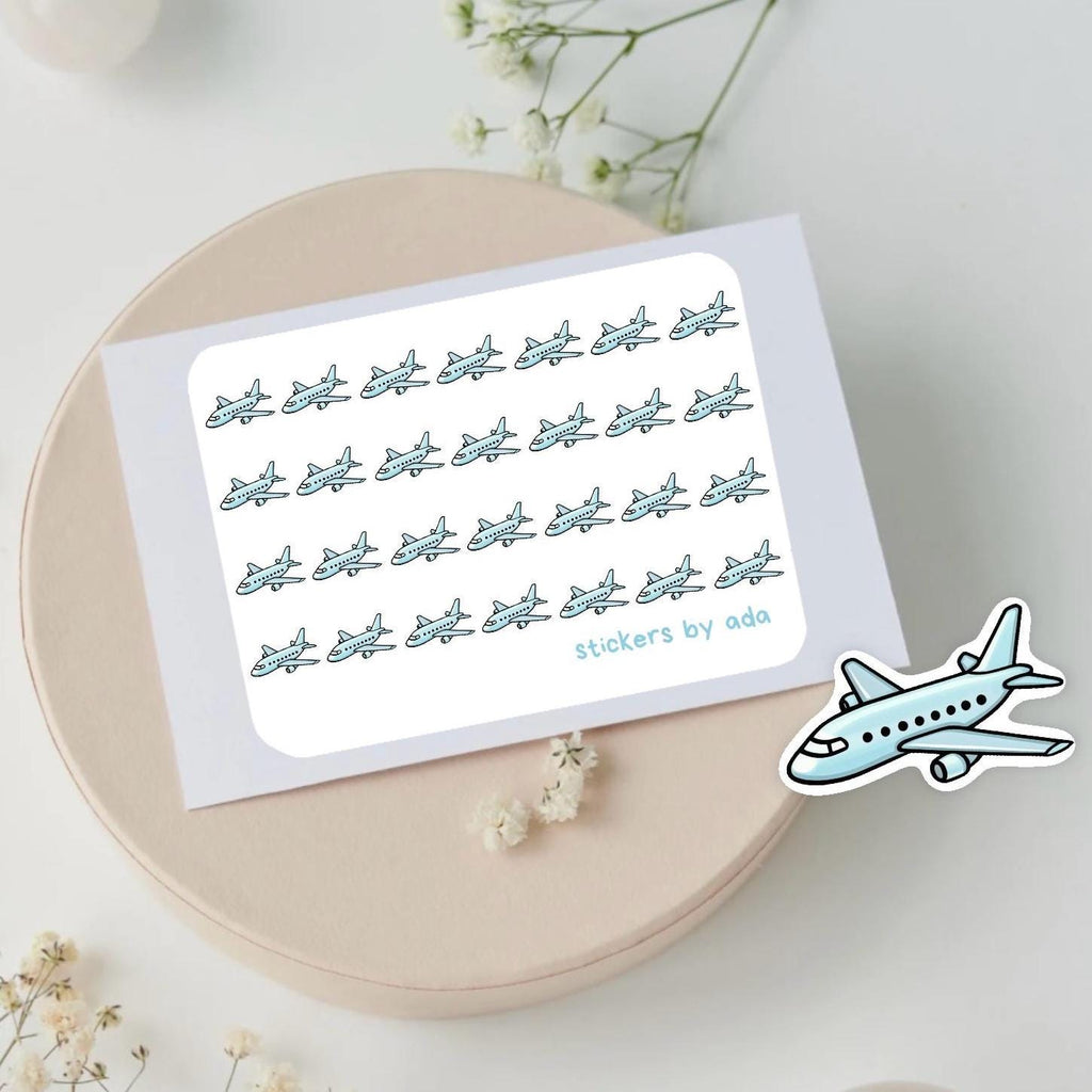 Mini plane stickers to use in a daily planner, bullet journal, calendar or agenda