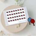 Mini Ping Pong Racket Stickers, Sport Stickers for Journals