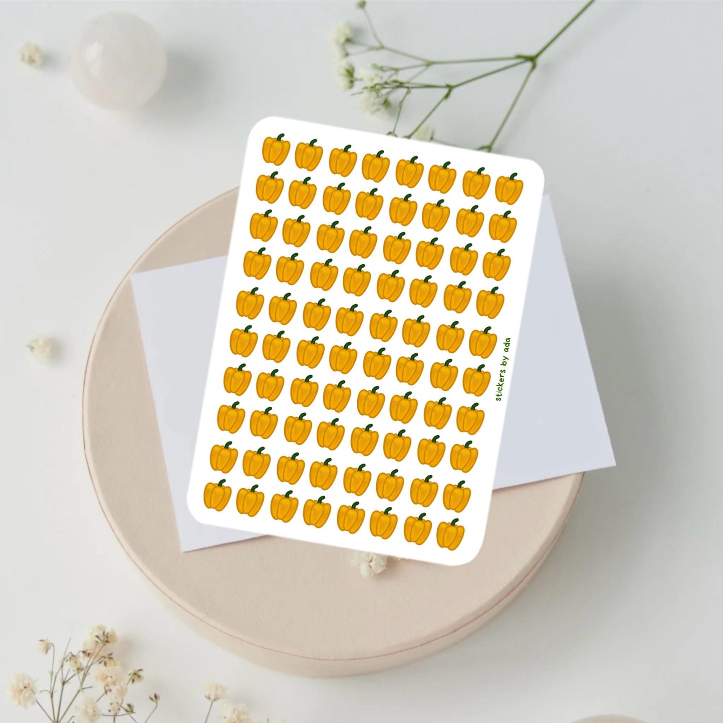 Mini Bell Pepper Stickers, Planner Stickers, Gardener Gift, Allotment management