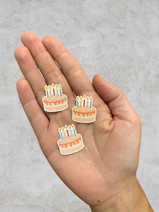 birthday cake | 3 holographic stickers | party