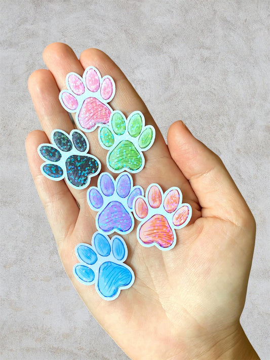 pet paws | small holographic stickers