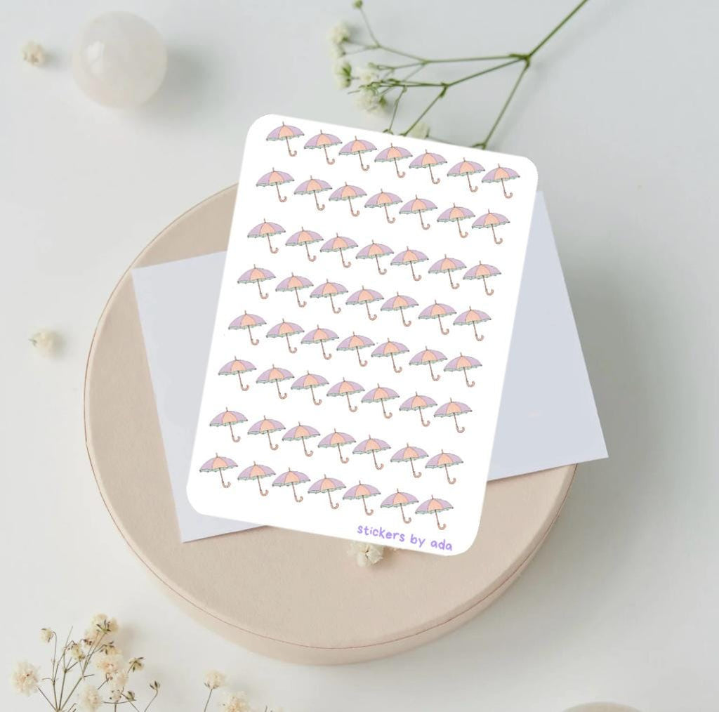 Rainy Day Umbrella Stickers: Planner, Journal, Scrapbook