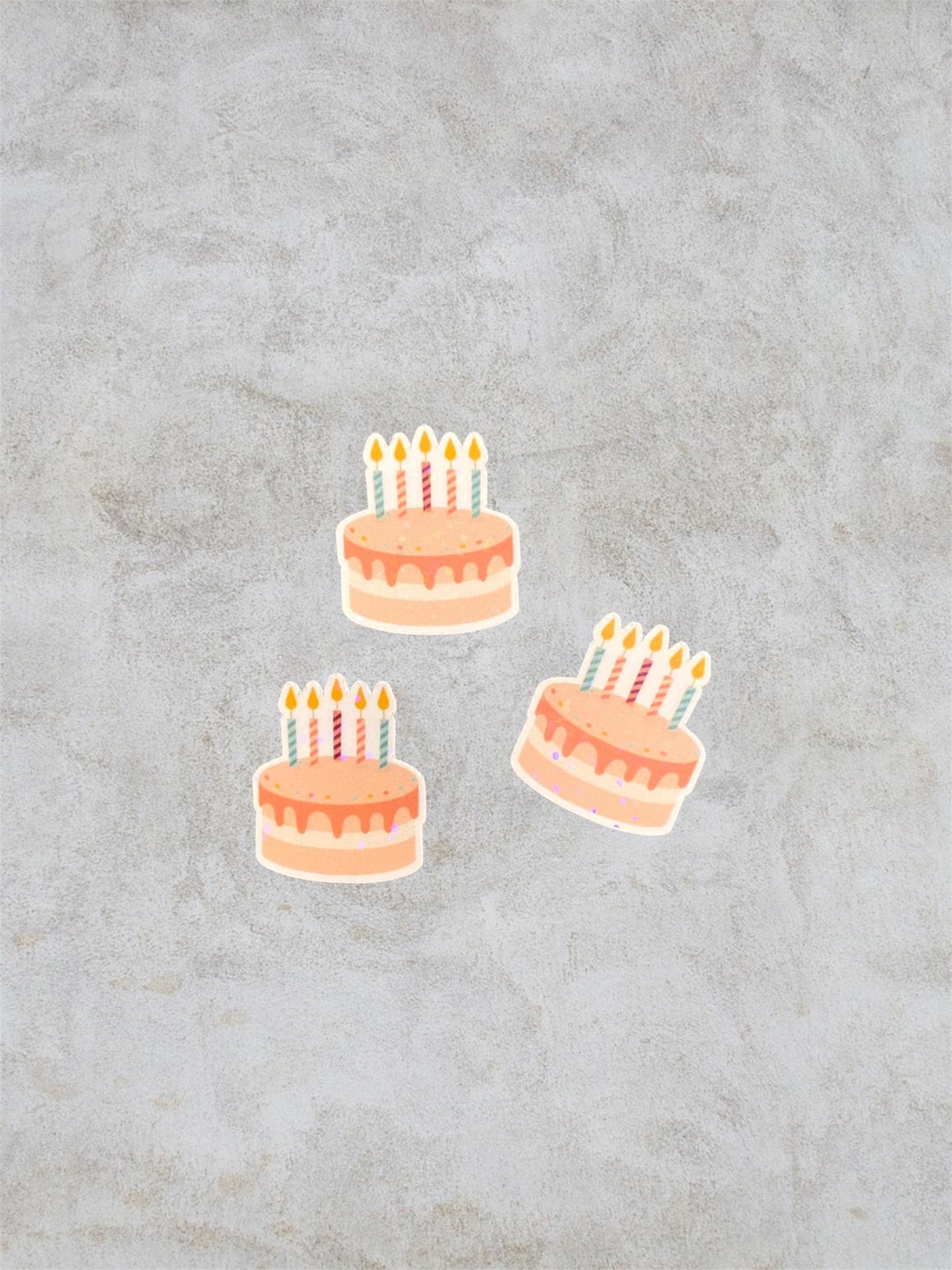 birthday cake | 3 holographic stickers | party