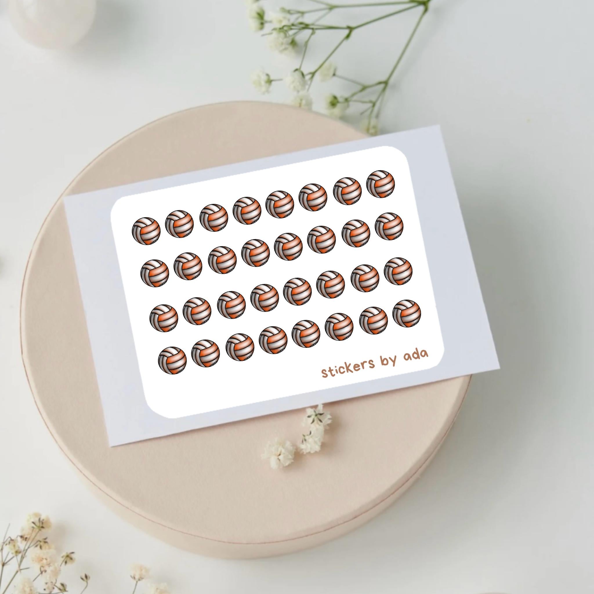 Mini Volleyball Stickers: Planner, Journal, Scrapbook Stickers