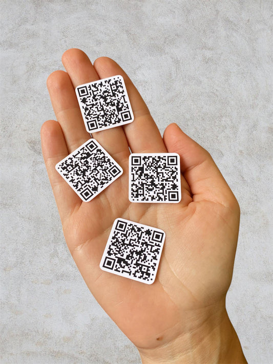 QR code stickers,  waterproof, customizable, sticker pack, QR code business, QR code sticker