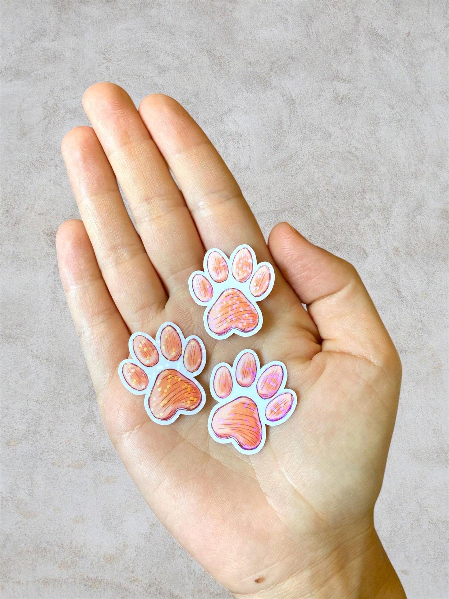 pet paws | small holographic stickers