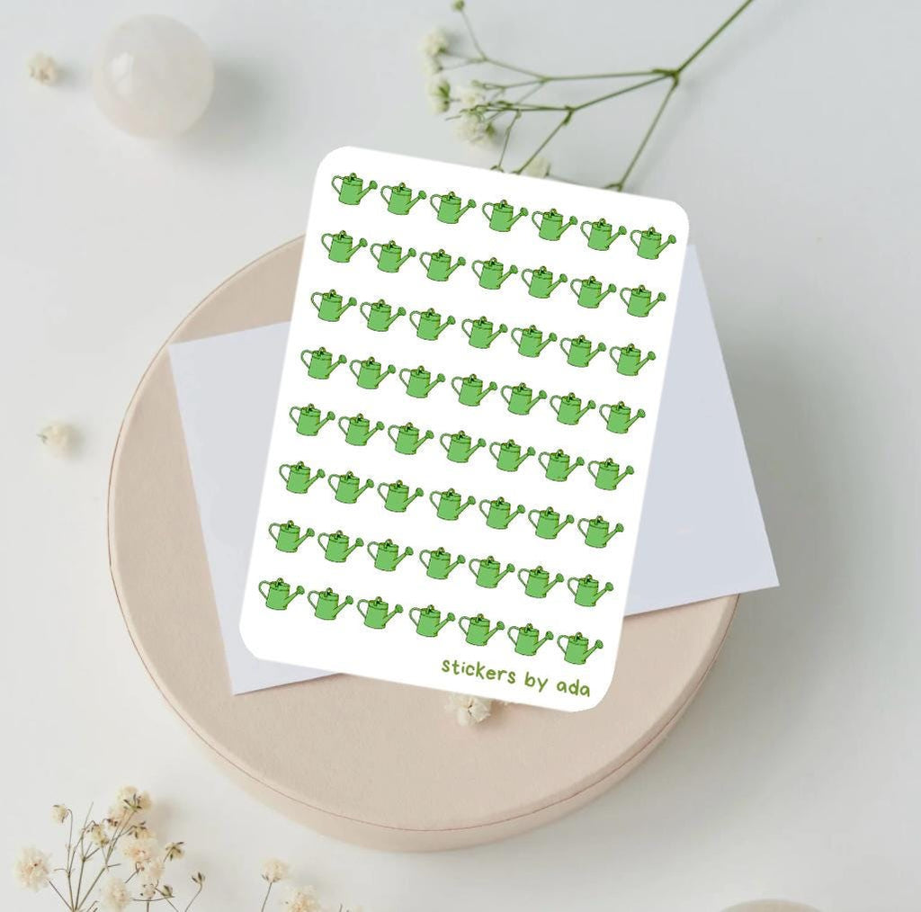 Mini Watering Can Stickers: Gardening Planner Stickers