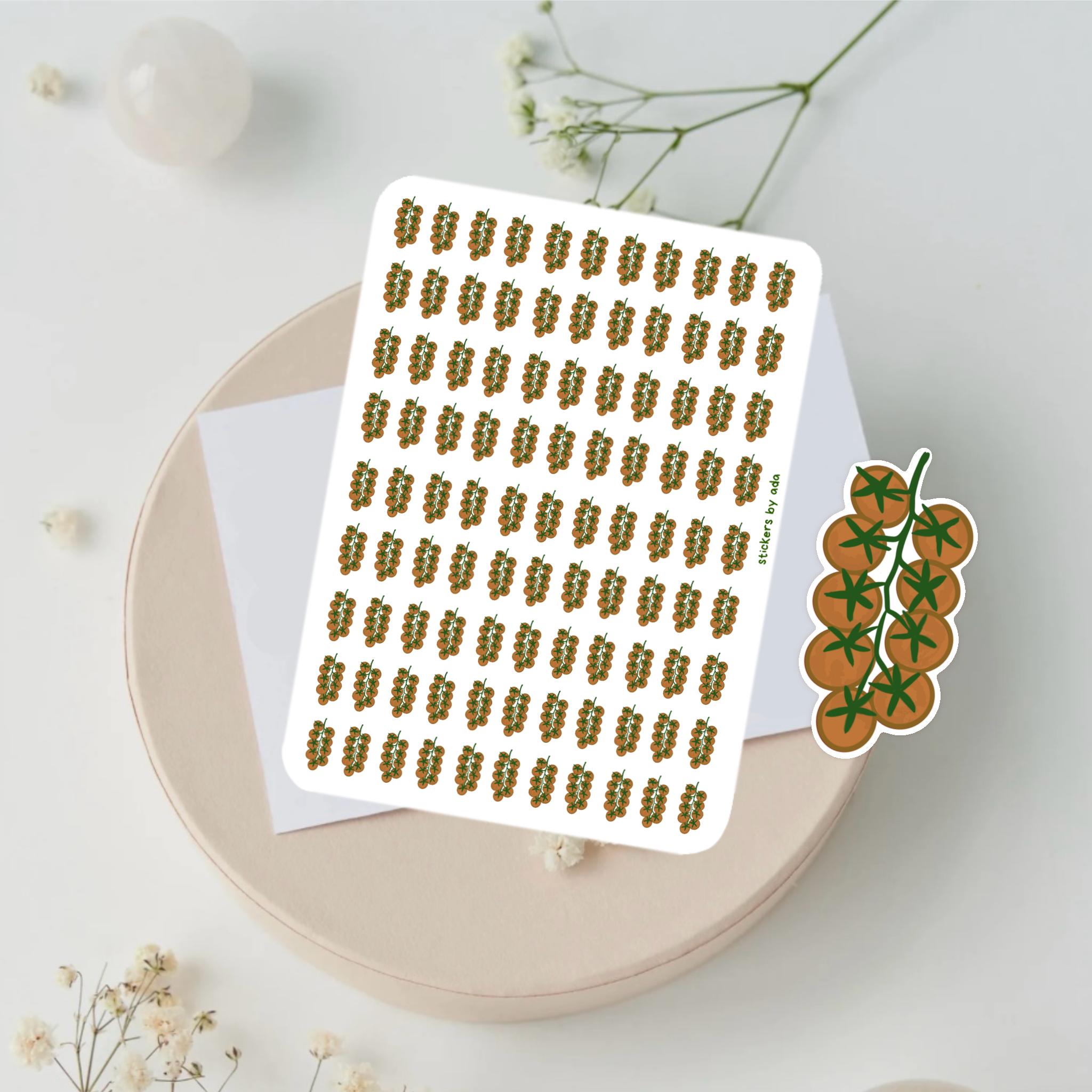Mini Cherry Tomatoes Stickers, Planner Stickers, Gardener Gift, Allotment management