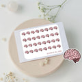 Mini brain stickers to use in a daily planner, bullet journal, calendar or agenda