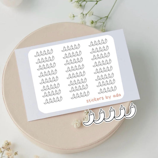 Chili Pepper Meal Review, Book Review Stickers, Planner Journal Embellishments, Spicy