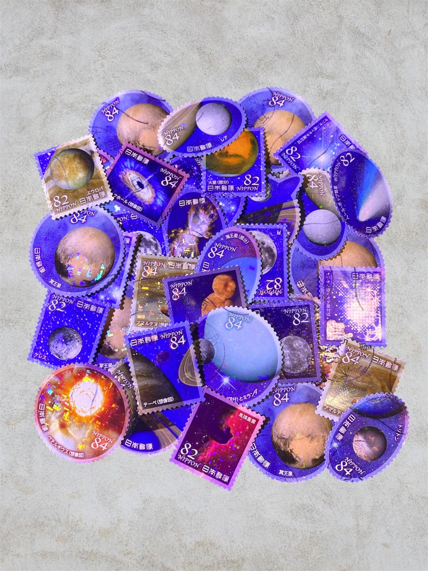 Astronomy 5 Japan Postage Stamps - planets, asteroids and similar – No Duplicates
