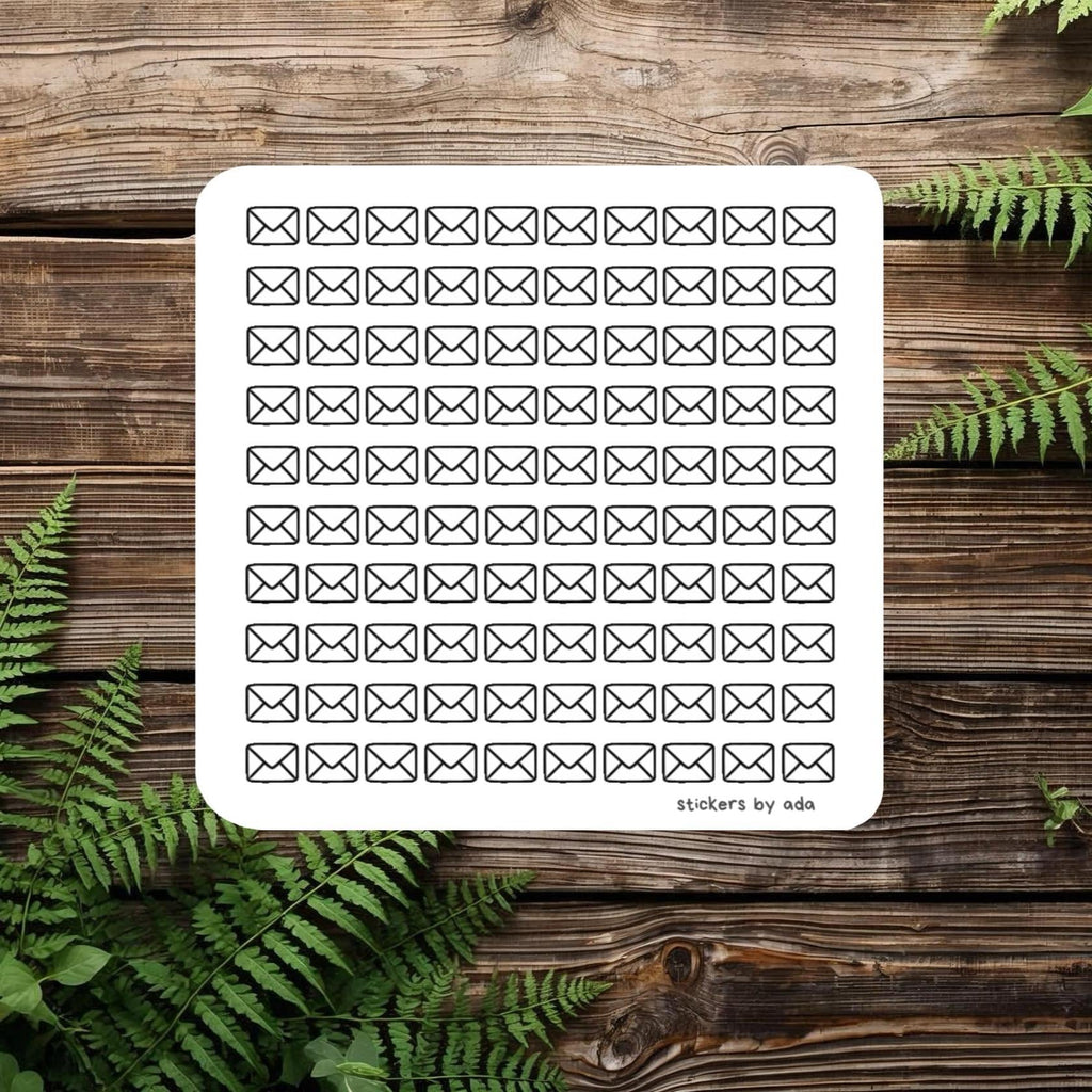 100 tiny envelope stickers