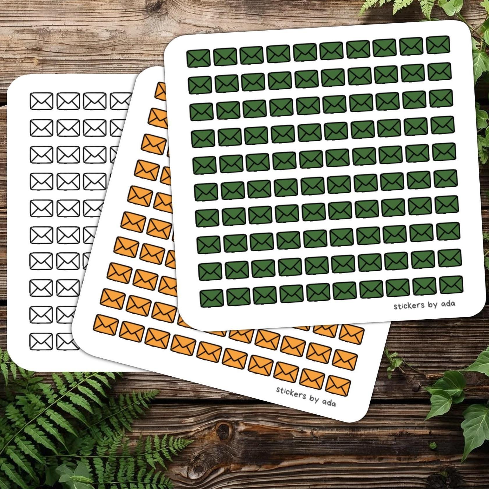 100 tiny envelope stickers